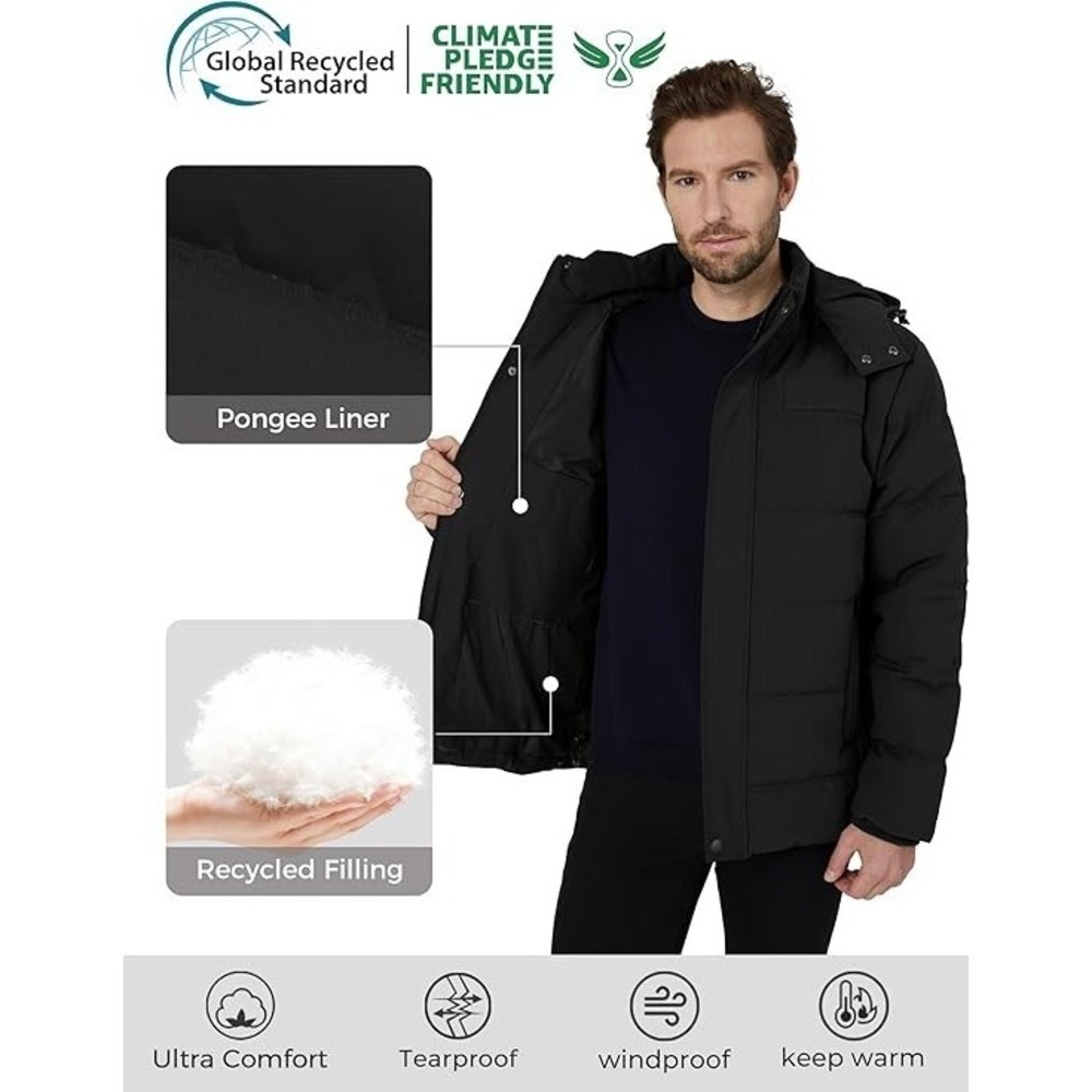 Wantdo Men's Warm Puffer Jacket Waterproof Windproof Winter Coat Outwear Size XL - Picture 4 of 9